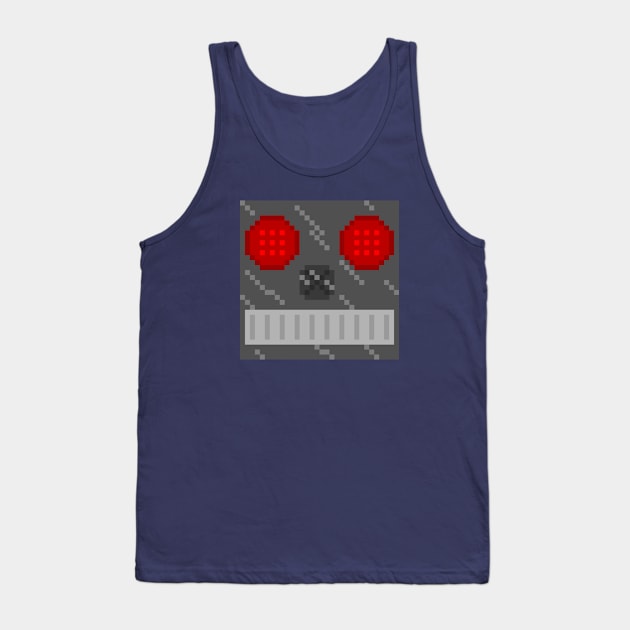 Robot face pixel Tank Top by ManicWax